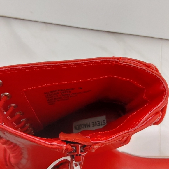 Steve Madden Allnight Leather Laced Stiletto Heel Booties - Picture 6 of 7